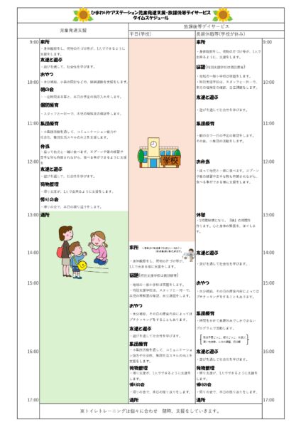 タイムスケジュール
